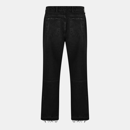 Hem Denim Straight Leg Jeans