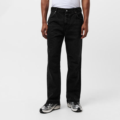 Hem Denim Straight Leg Jeans