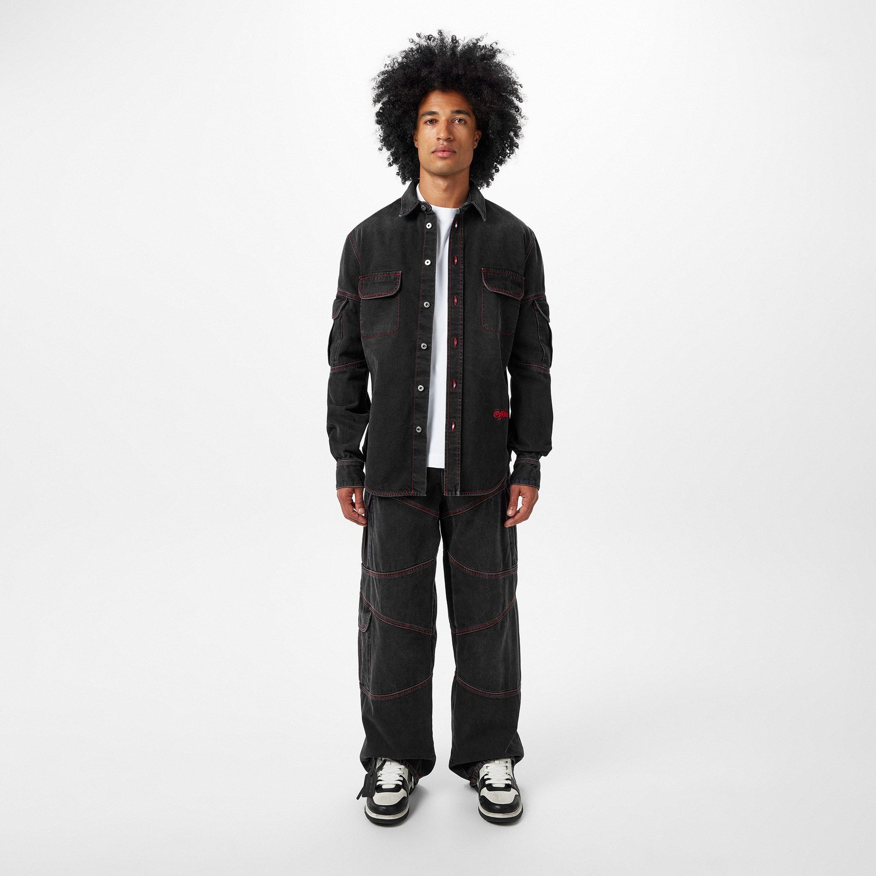 Men's Samurai Straight Jeans, Iconic Logo Embroidery