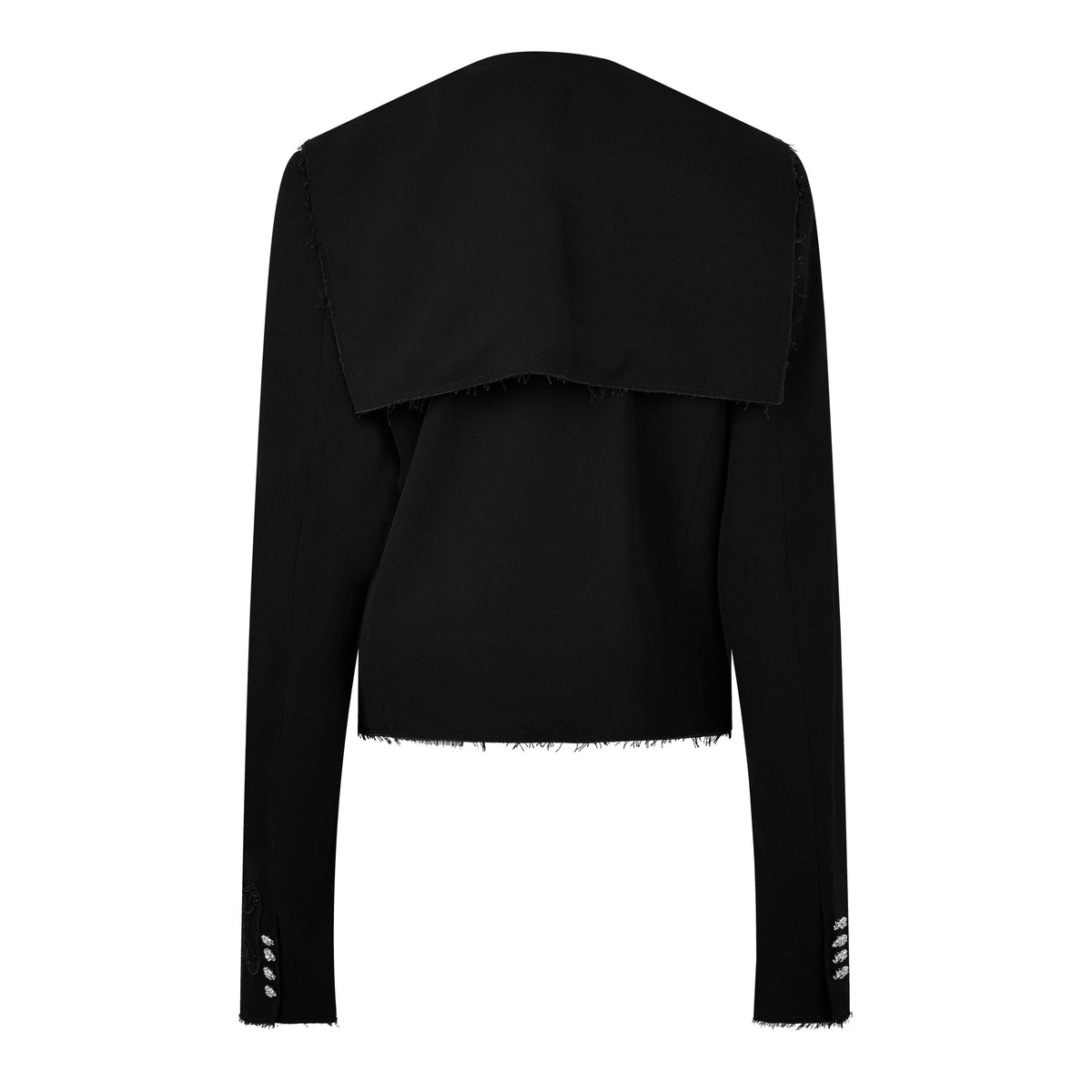Women's Cropped Jacket with Bold Shoulders