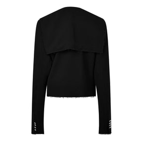 Women's Cropped Jacket with Bold Shoulders