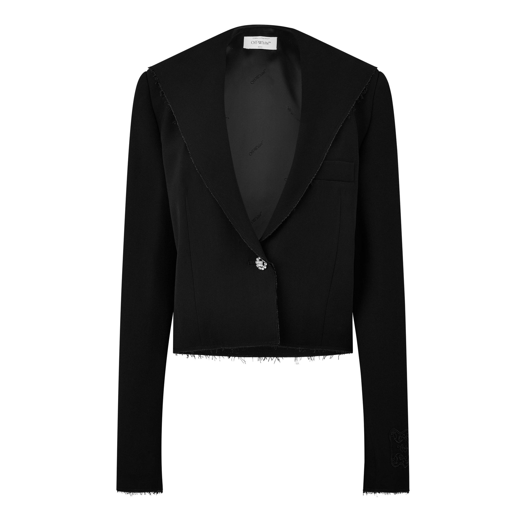 Women's Cropped Jacket with Bold Shoulders