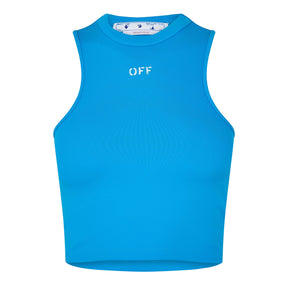 Cropped Printed Ribbed Tank Top