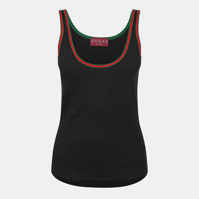 Cotton Rib Tank Top With Web