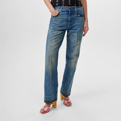 Women's Solid Straight Leg Jeans