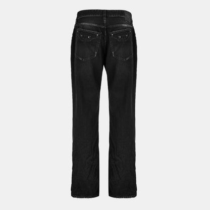 Mid-Rise Straight Leg Jeans