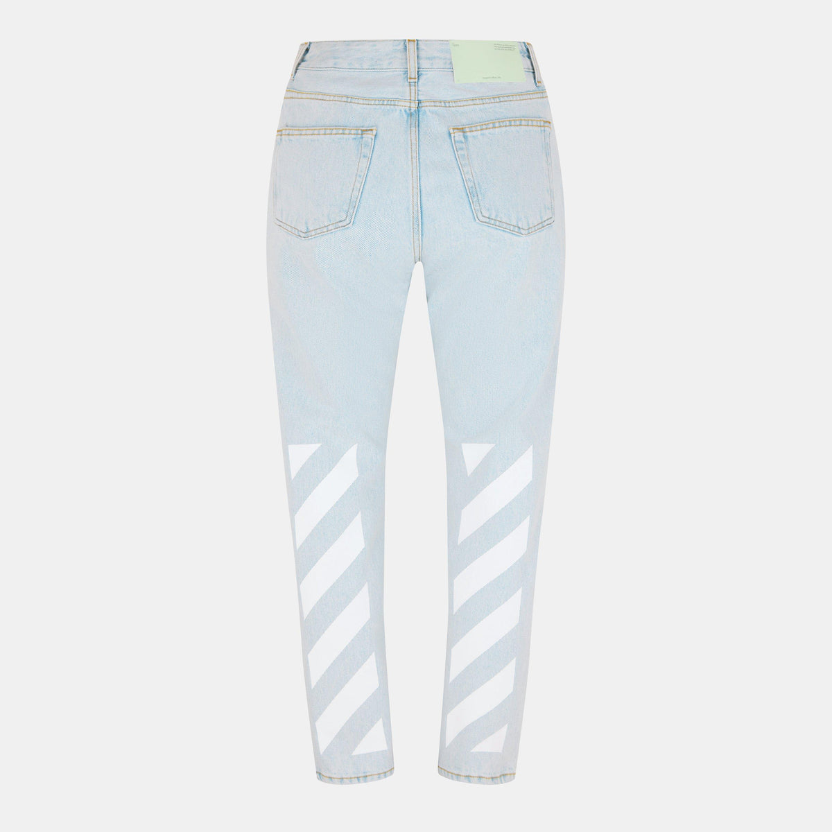Straight Leg Cropped Logo Jeans