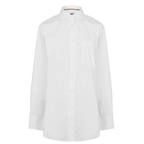 Women's Bostucci Button Down Blouse, Lightweight Semi-Sheer Cotton Shirt