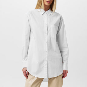 Women's Bostucci Button Down Blouse, Lightweight Semi-Sheer Cotton Shirt