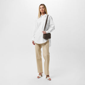 Women's Bostucci Button Down Blouse, Lightweight Semi-Sheer Cotton Shirt