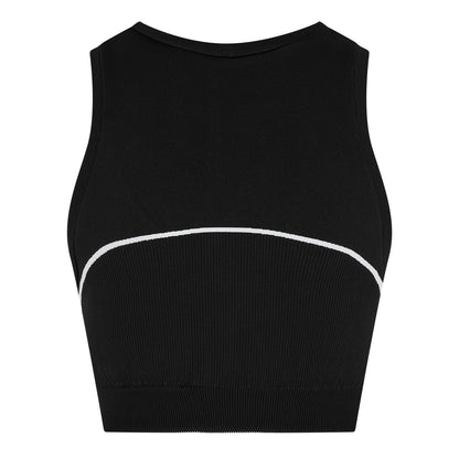 Stamp Seamless Stencil-Effect Logo Crop Top