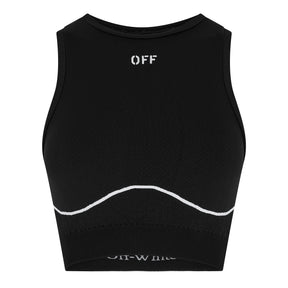 Women's Seamless Cropped Vest, Stencil-Effect Logo Crop Vest