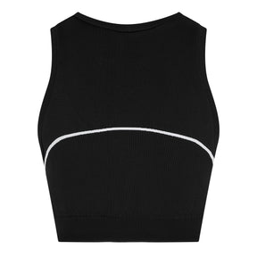 Women's Seamless Cropped Vest, Stencil-Effect Logo Crop Vest