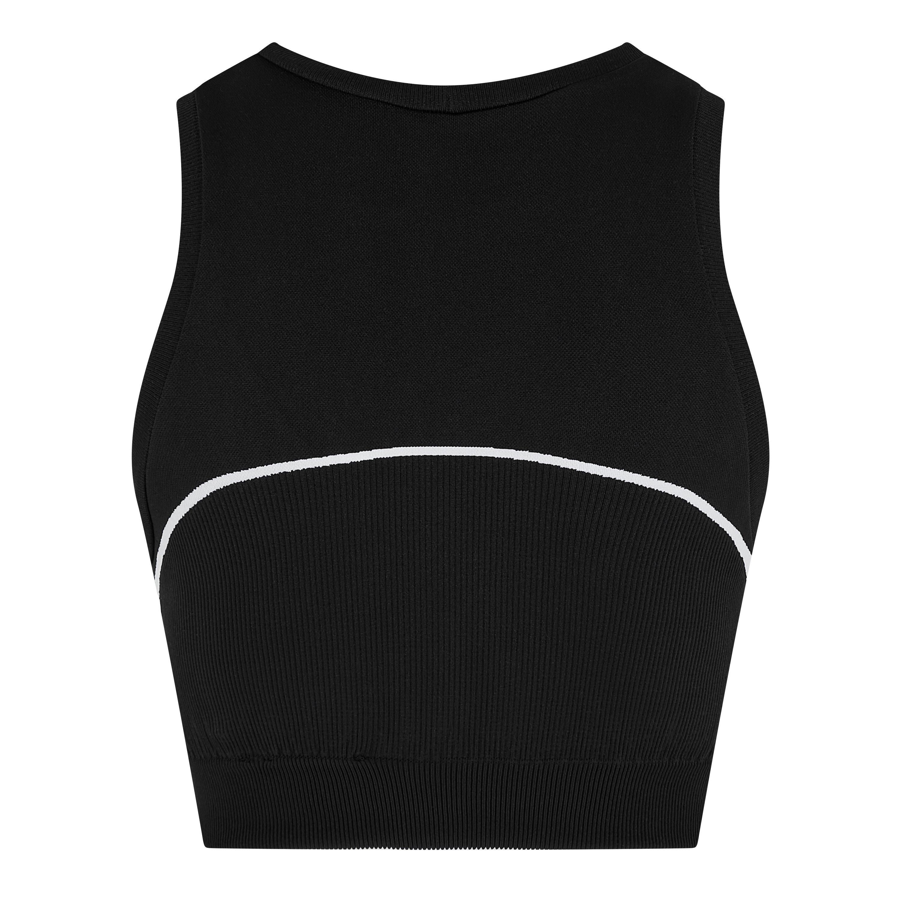 Women's Seamless Cropped Vest, Stencil-Effect Logo Crop Vest