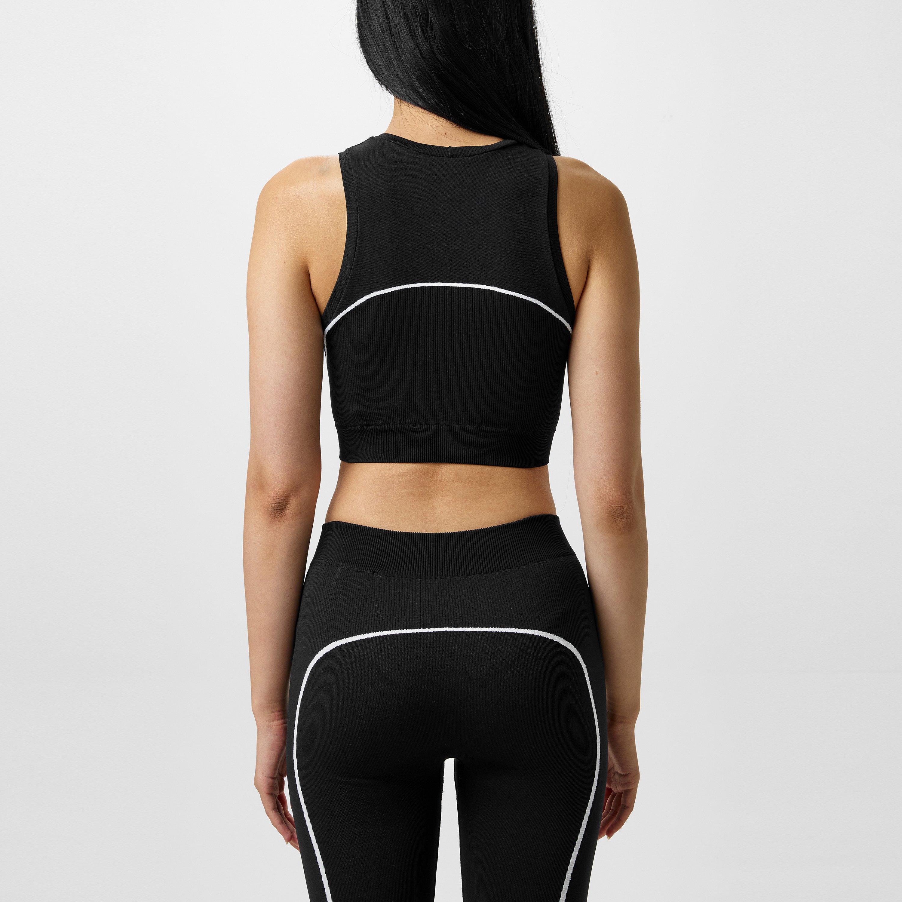 Women's Seamless Cropped Vest, Stencil-Effect Logo Crop Vest