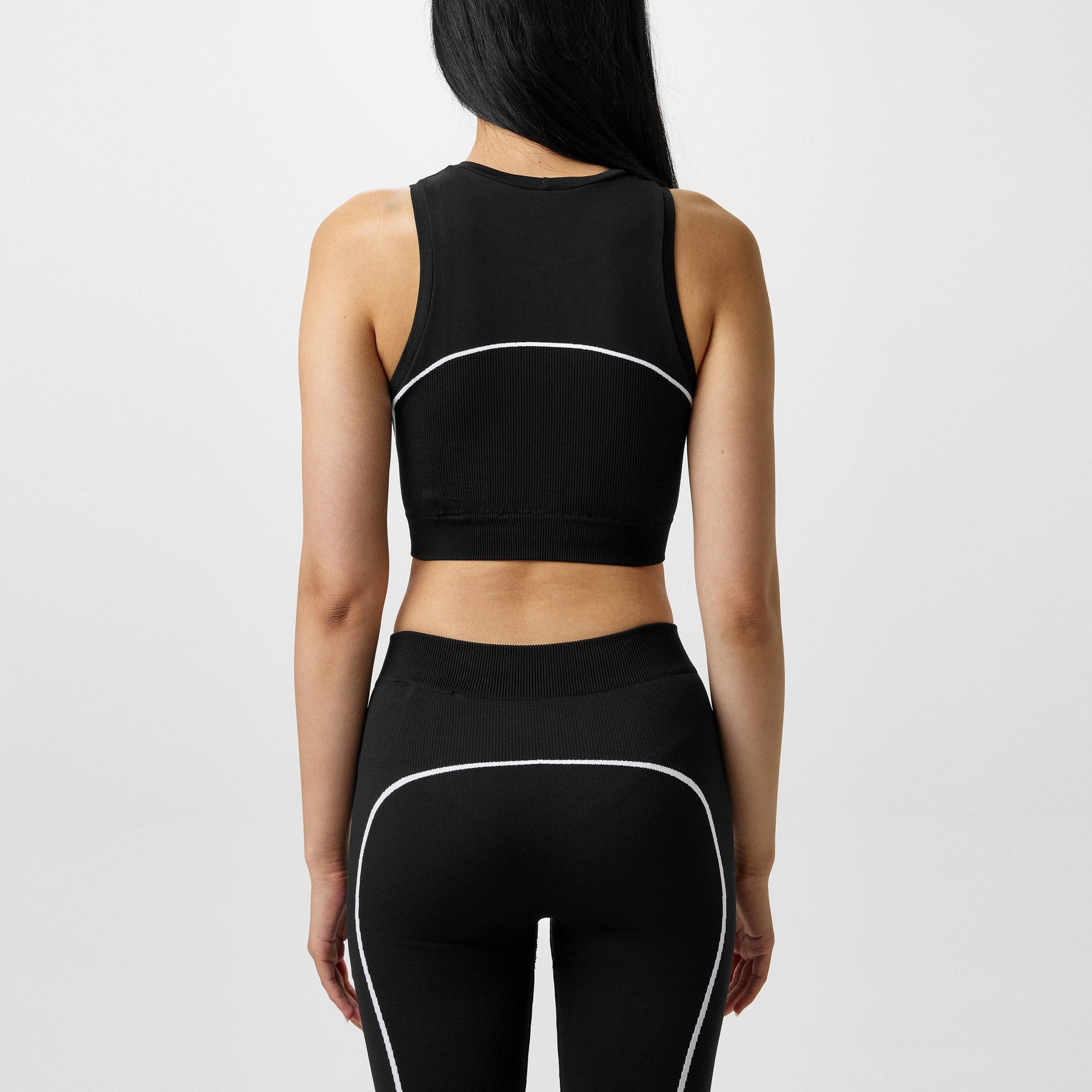 Women's Seamless Cropped Vest, Stencil-Effect Logo Crop Vest