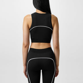 Women's Seamless Cropped Vest, Stencil-Effect Logo Crop Vest