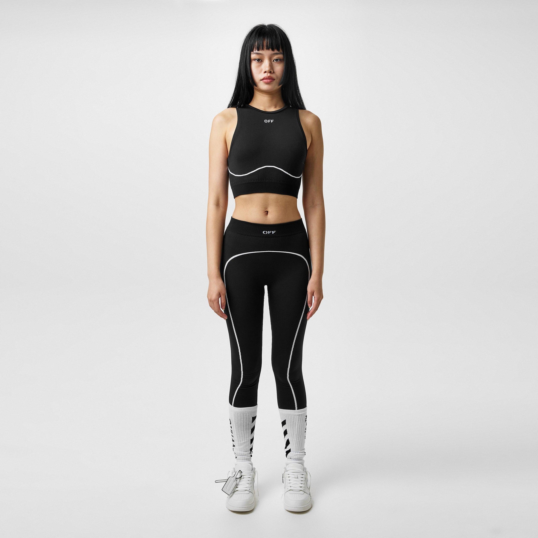 Women's Seamless Cropped Vest, Stencil-Effect Logo Crop Vest