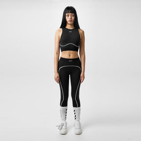 Women's Seamless Cropped Vest, Stencil-Effect Logo Crop Vest