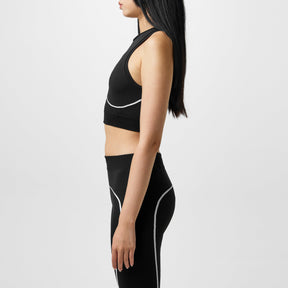 Women's Seamless Cropped Vest, Stencil-Effect Logo Crop Vest