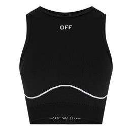 Stamp Seamless Stencil-Effect Logo Crop Top