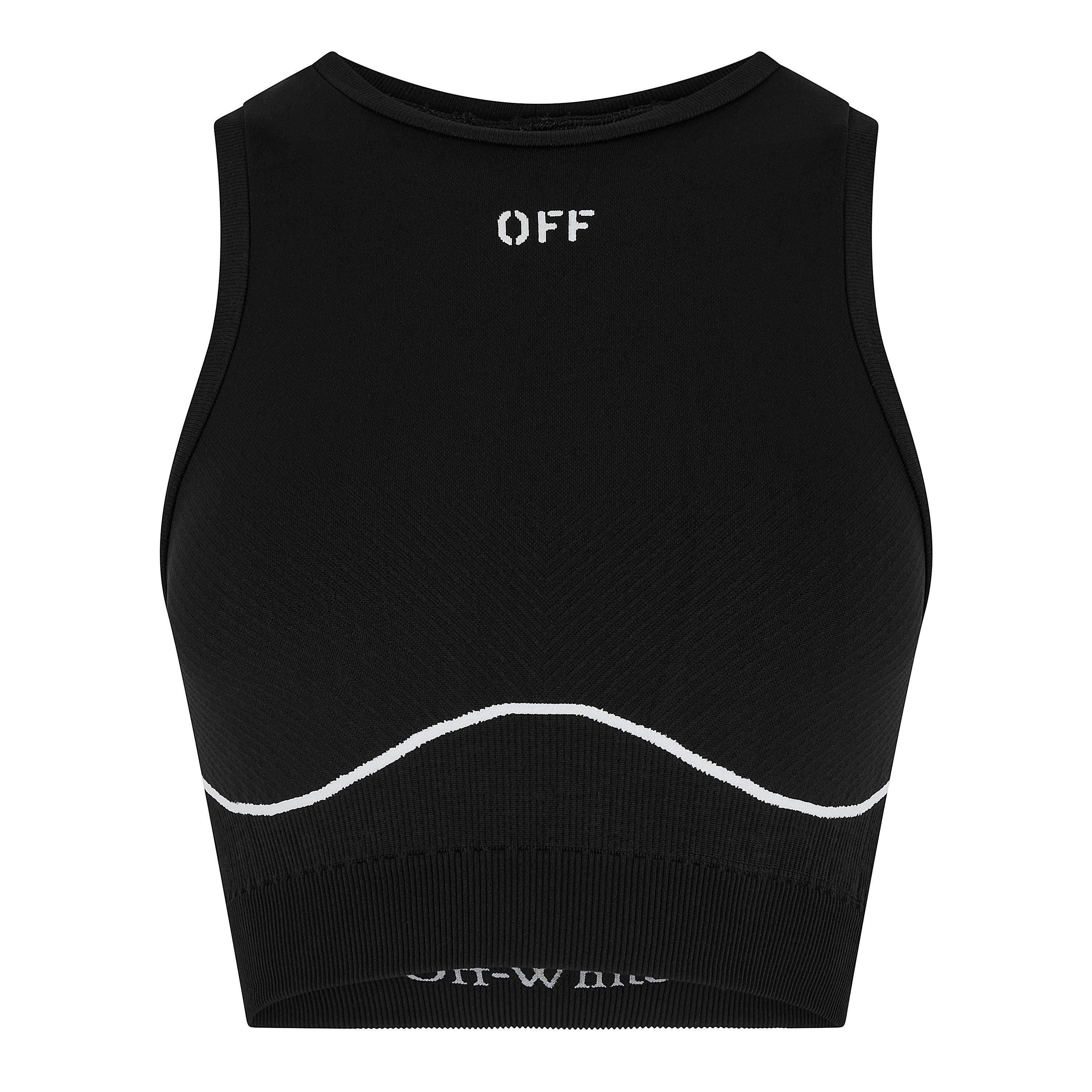 Stamp Seamless Stencil-Effect Logo Crop Top