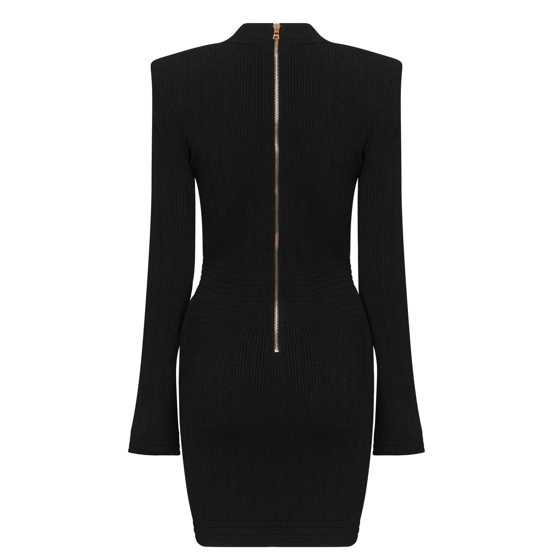 Knitted Gold Button Dress