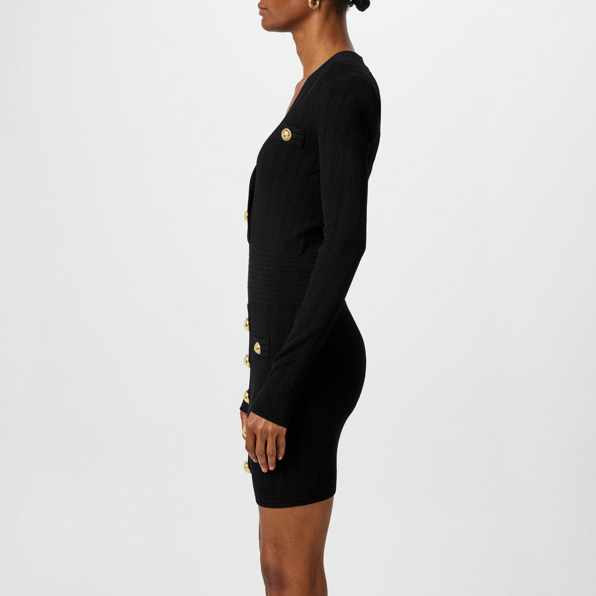 Knitted Gold Button Dress