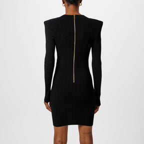 Knitted Gold Button Dress
