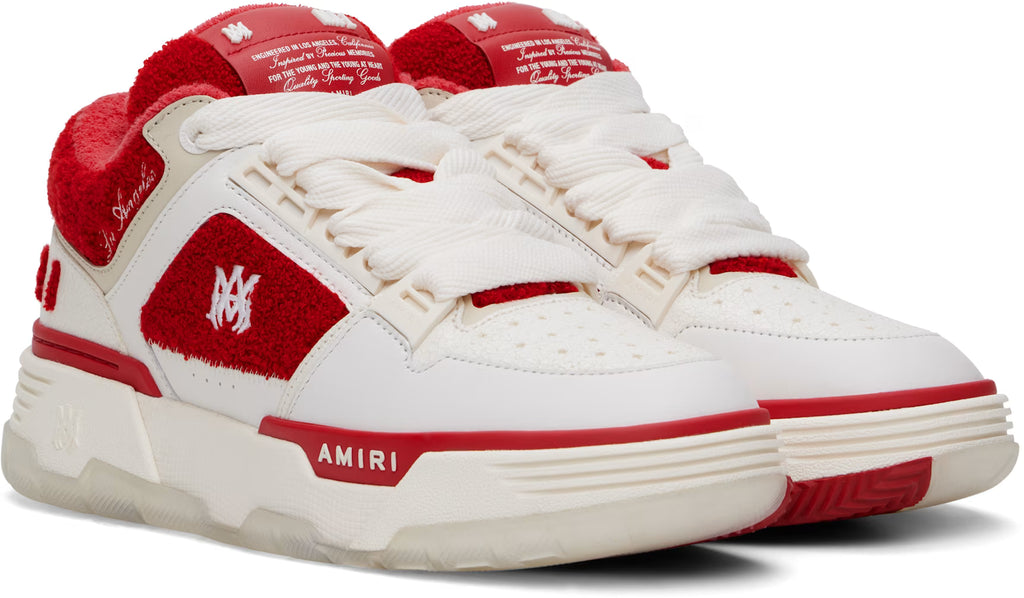 White & Red Varsity MA-1 Sneakers