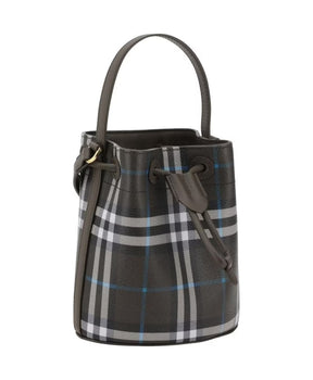 Stylish Check Bucket Bag with Drawstring Closure