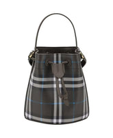Stylish Check Bucket Bag with Drawstring Closure