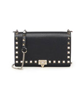 Black Calfskin Flap Bag with Chain