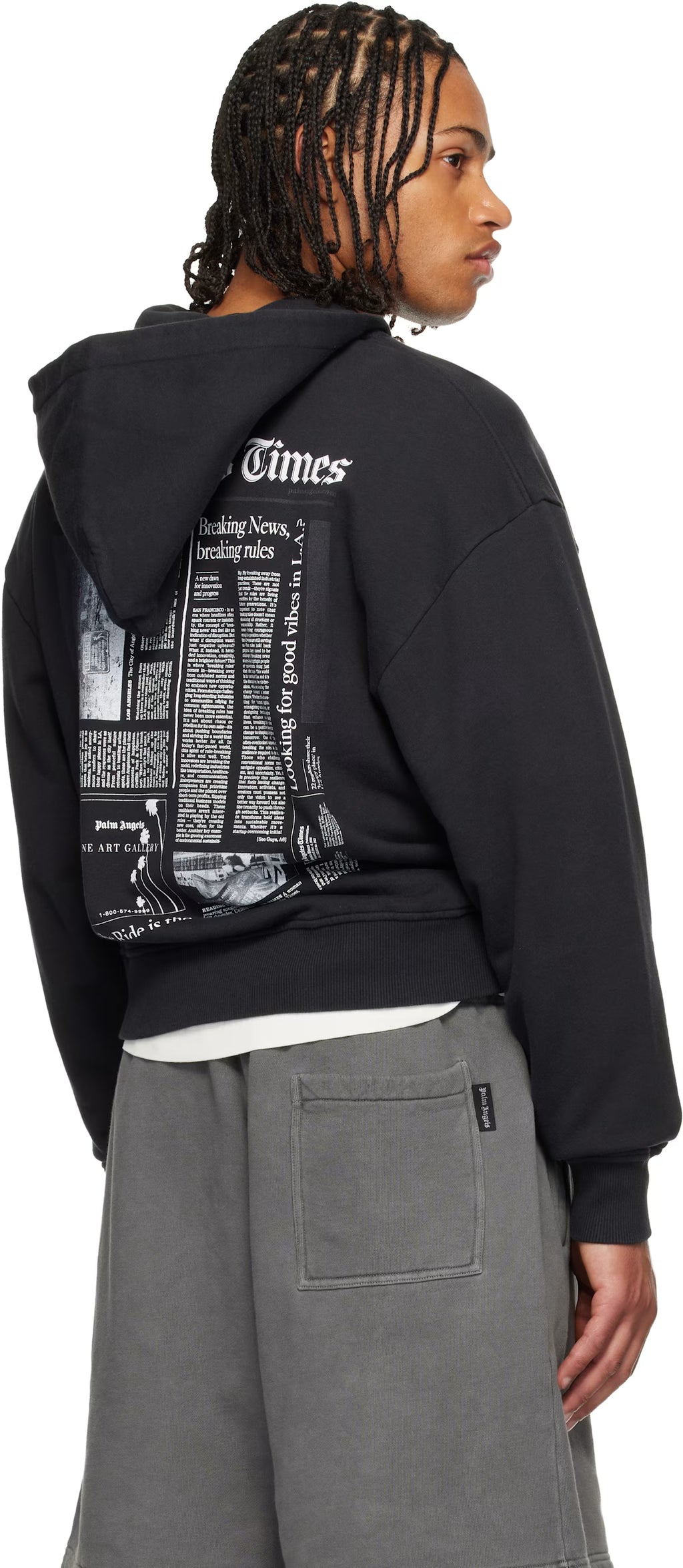 Black LA Times Edition News Zip Hoodie