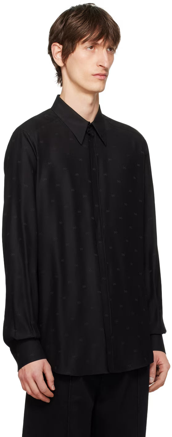 Dolce&Gabbana Black Martini-Fit Shirt