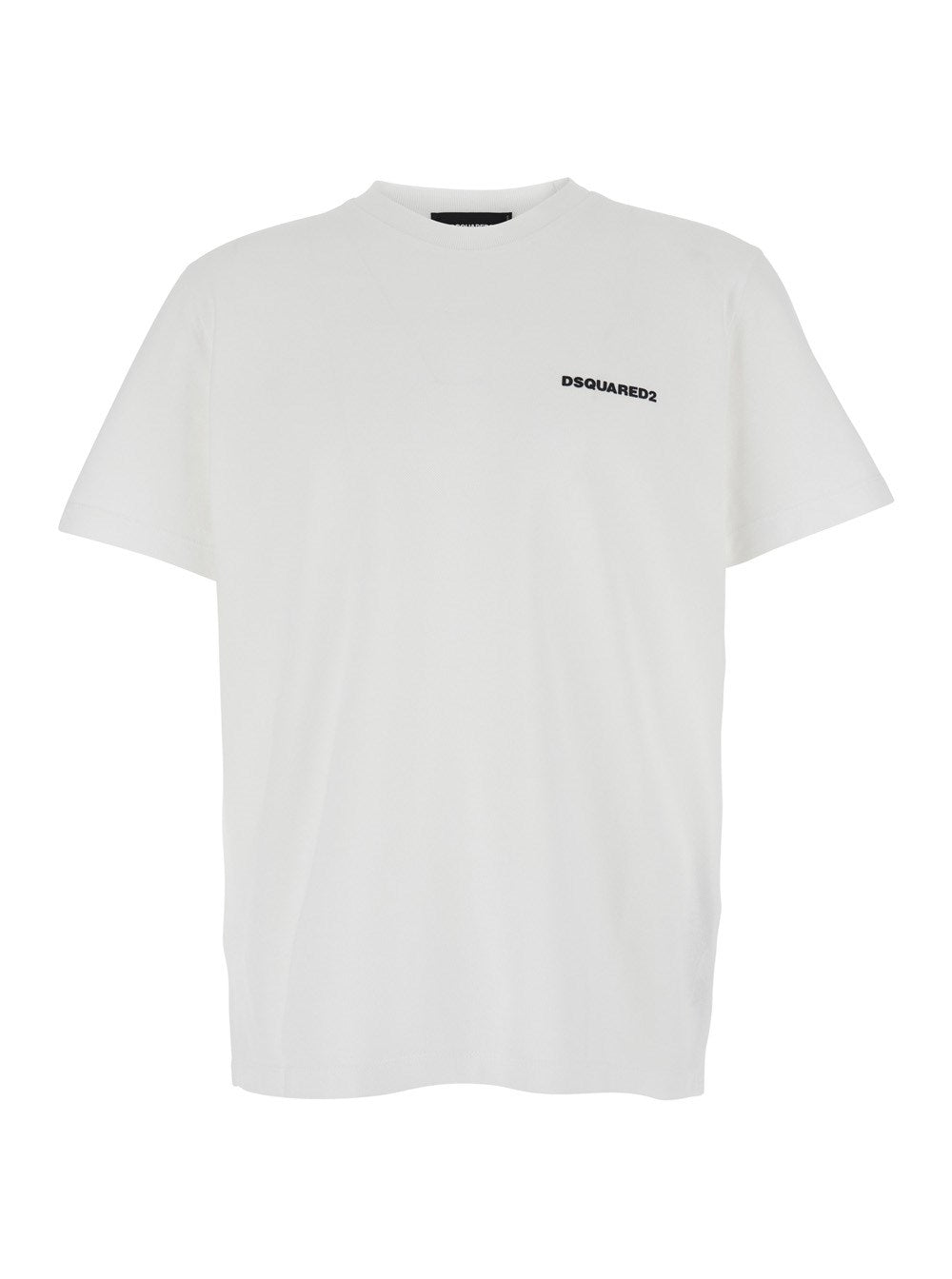 Dsquared2 White T-Shirt with Lettering Logo Printed on the Chest in Cotton Man