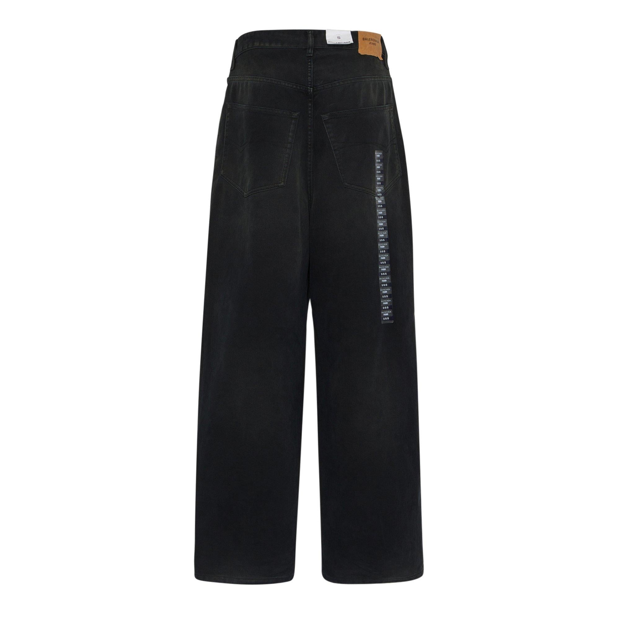 Denim Size Sticker Baggy Trousers