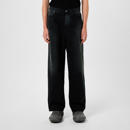 Denim Size Sticker Baggy Trousers