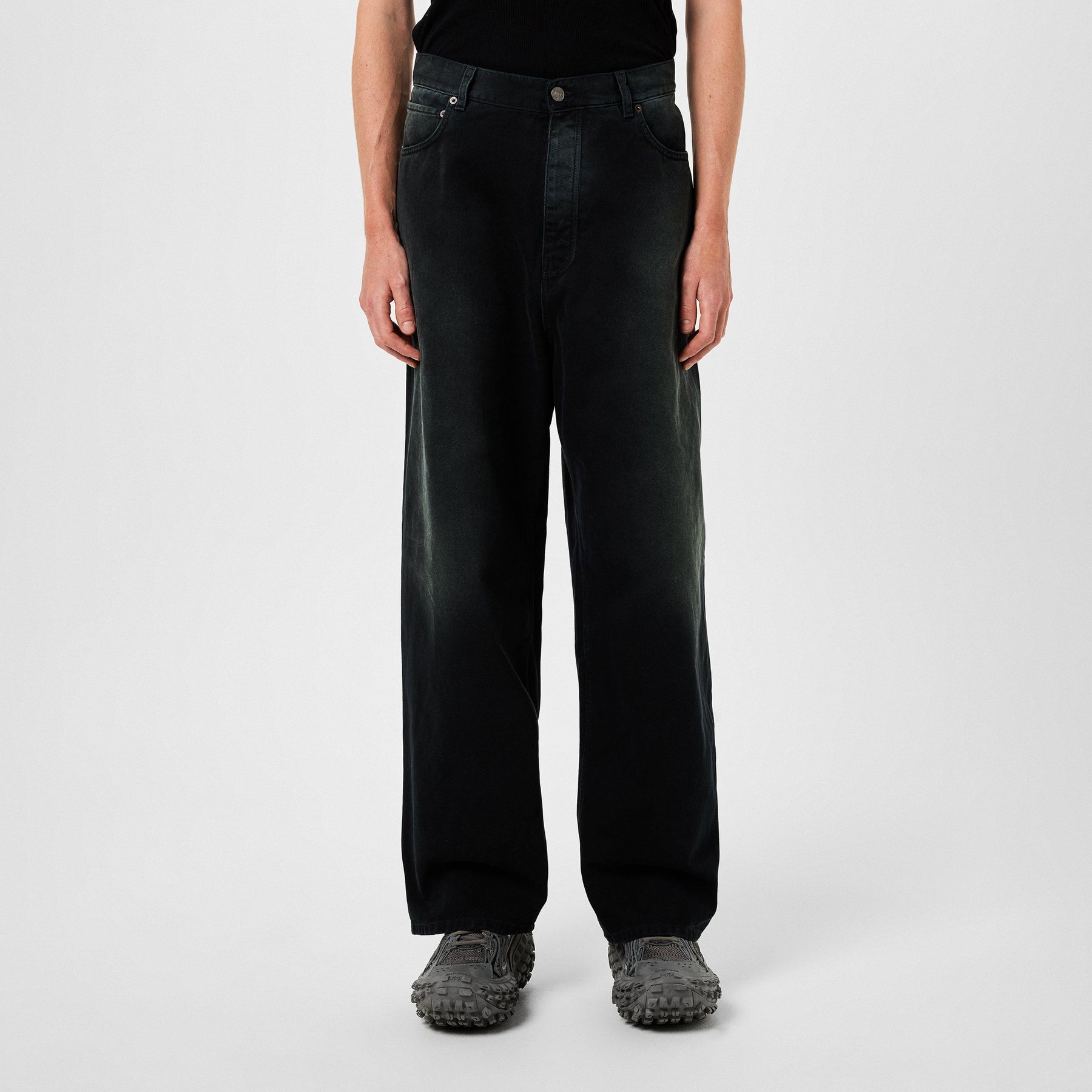 Denim Size Sticker Baggy Trousers