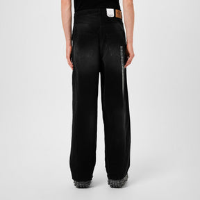 Denim Size Sticker Baggy Trousers