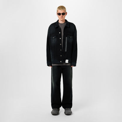 Denim Size Sticker Baggy Trousers