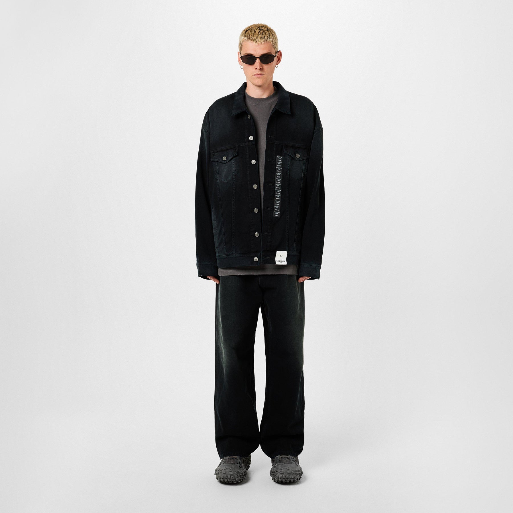Denim Size Sticker Baggy Trousers