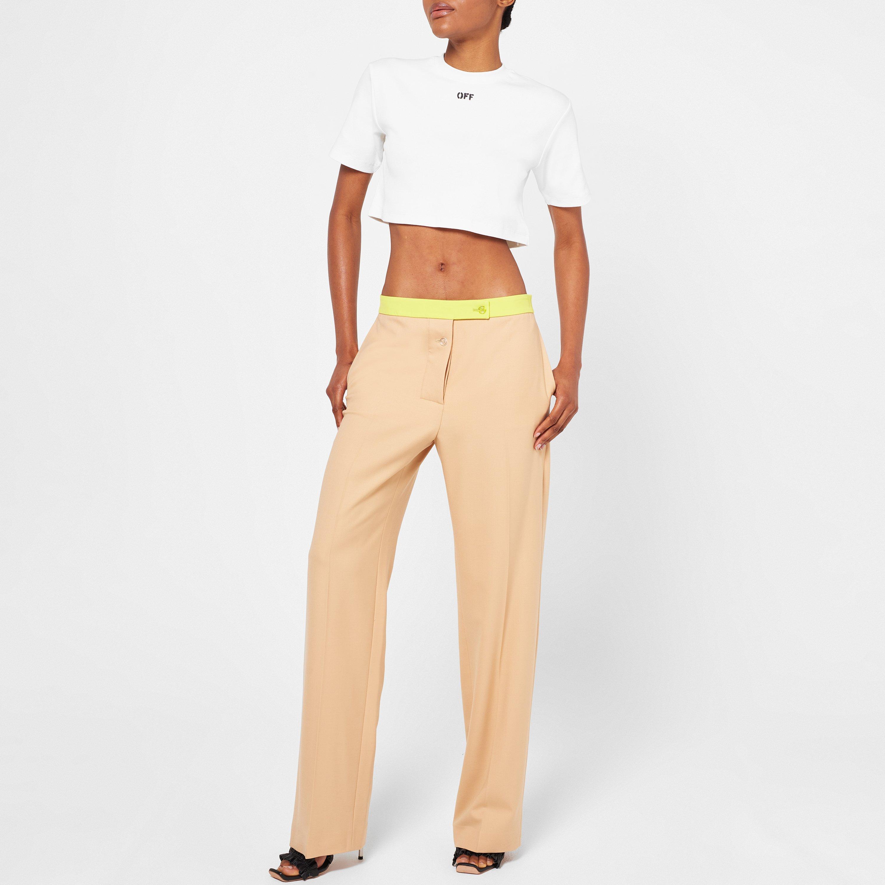 - Stamp Rib Cotton Short Sleeve Slim Fit Cropped Crop Top