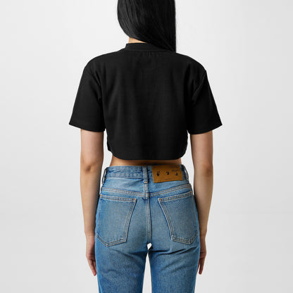 - Stamp Rib Cotton Short Sleeve Slim Fit Cropped Crop Top