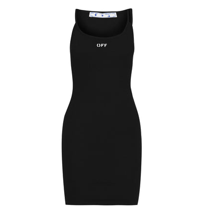 Ribbed Asymmetric Cotton Jersey Dress