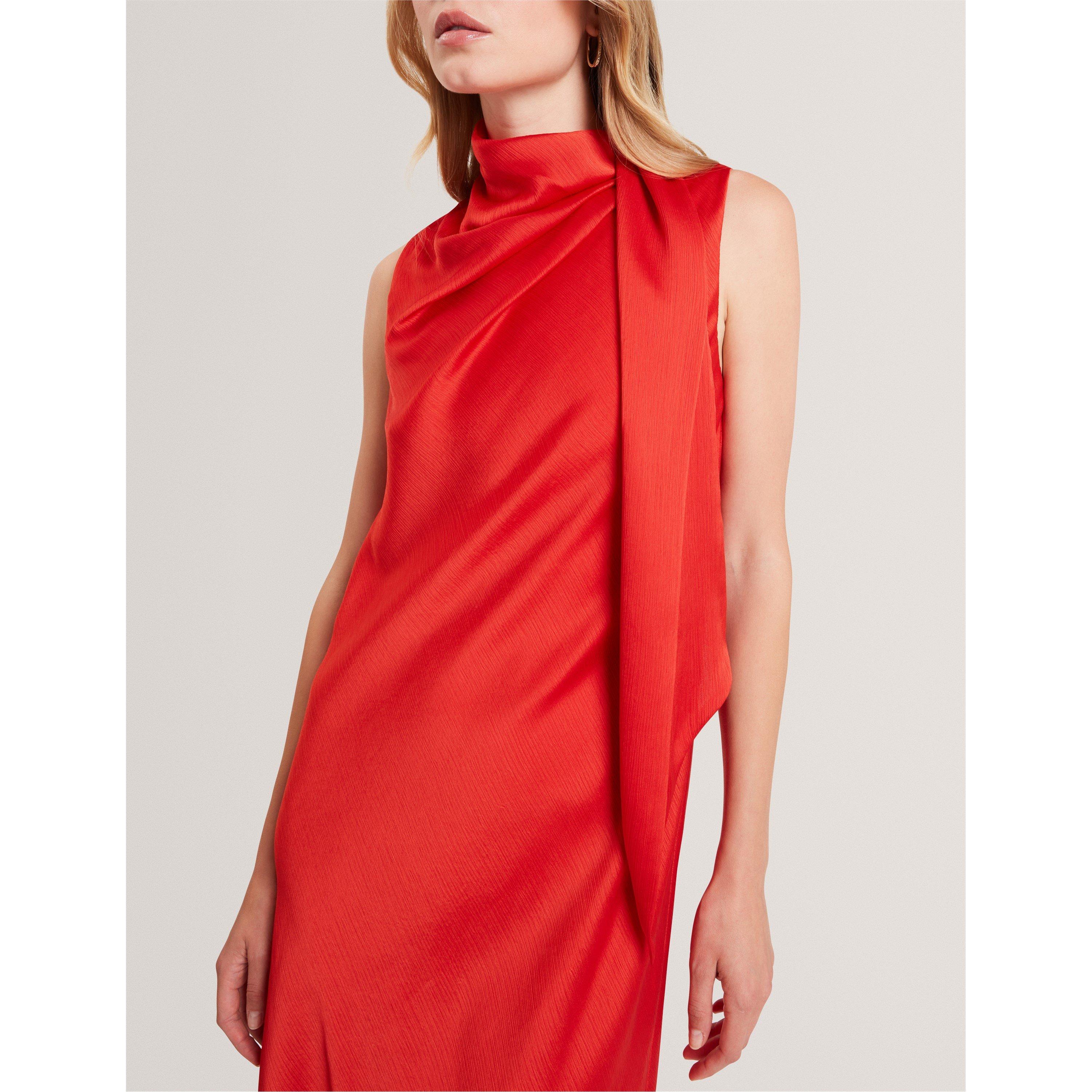 Tie Midi Slinky Dress