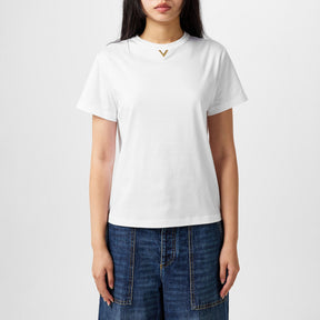 V-Detail Cotton T-Shirt