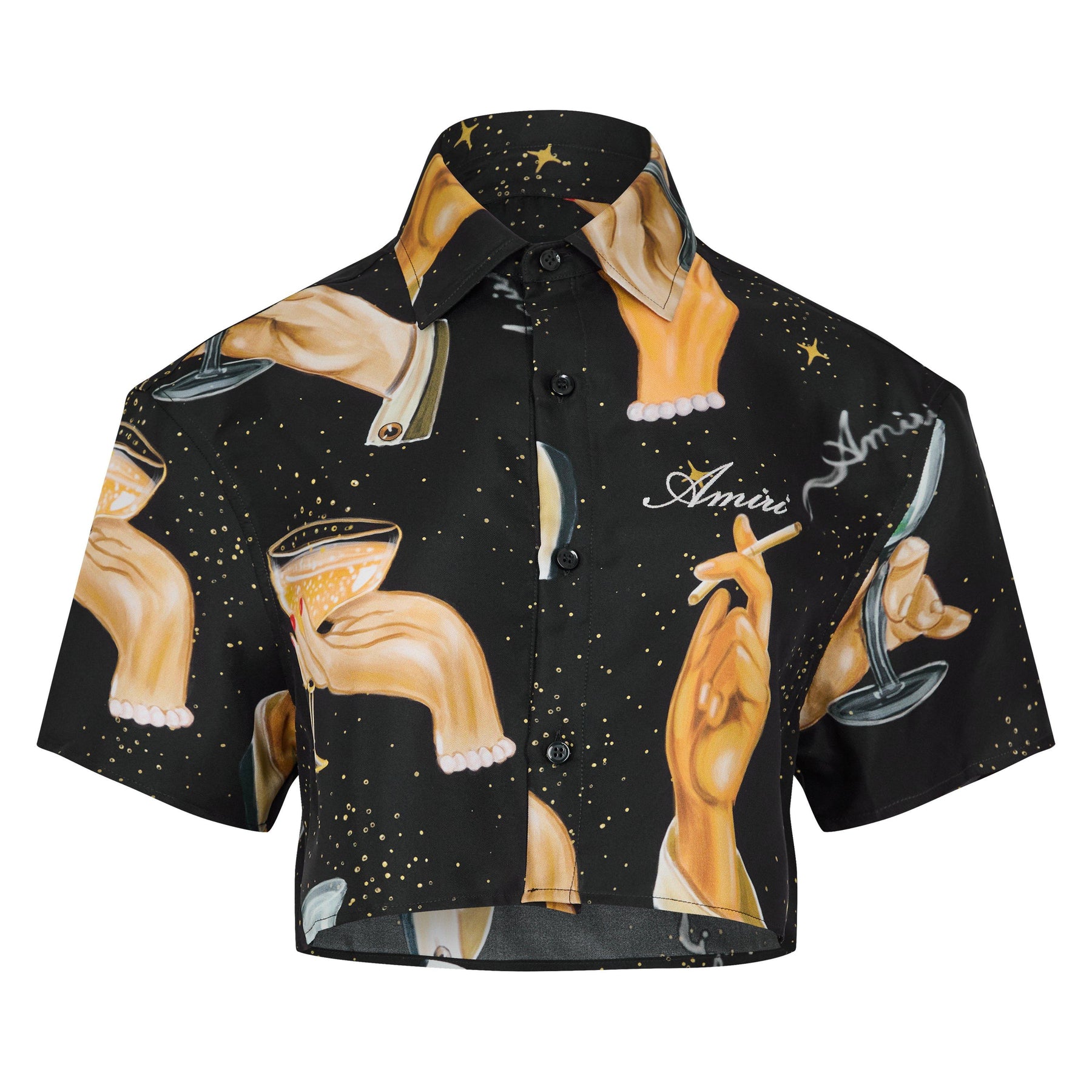 Champaign Print Silk Shirt