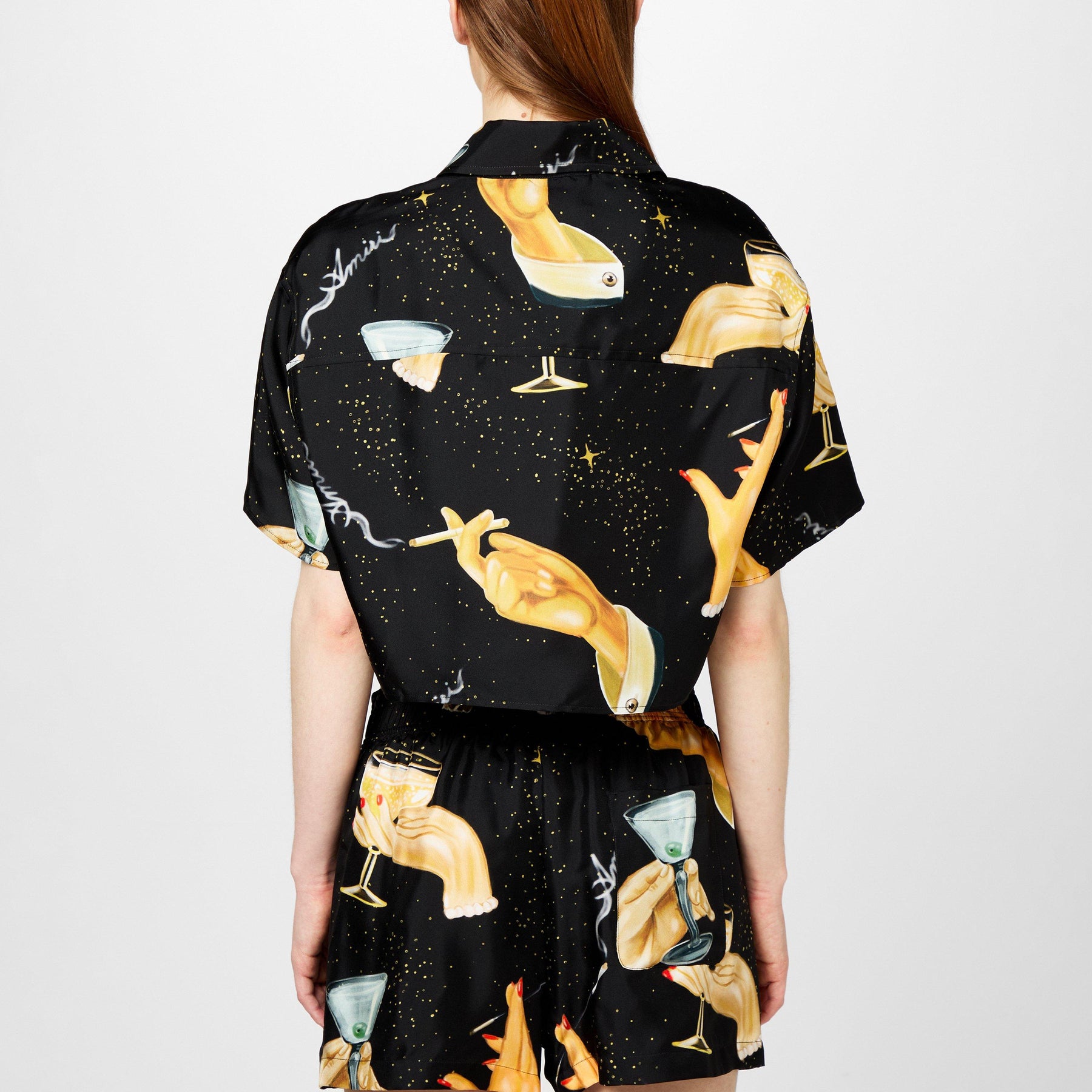 Champaign Print Silk Shirt