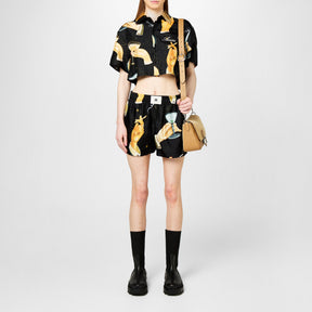 Champaign Print Silk Shirt